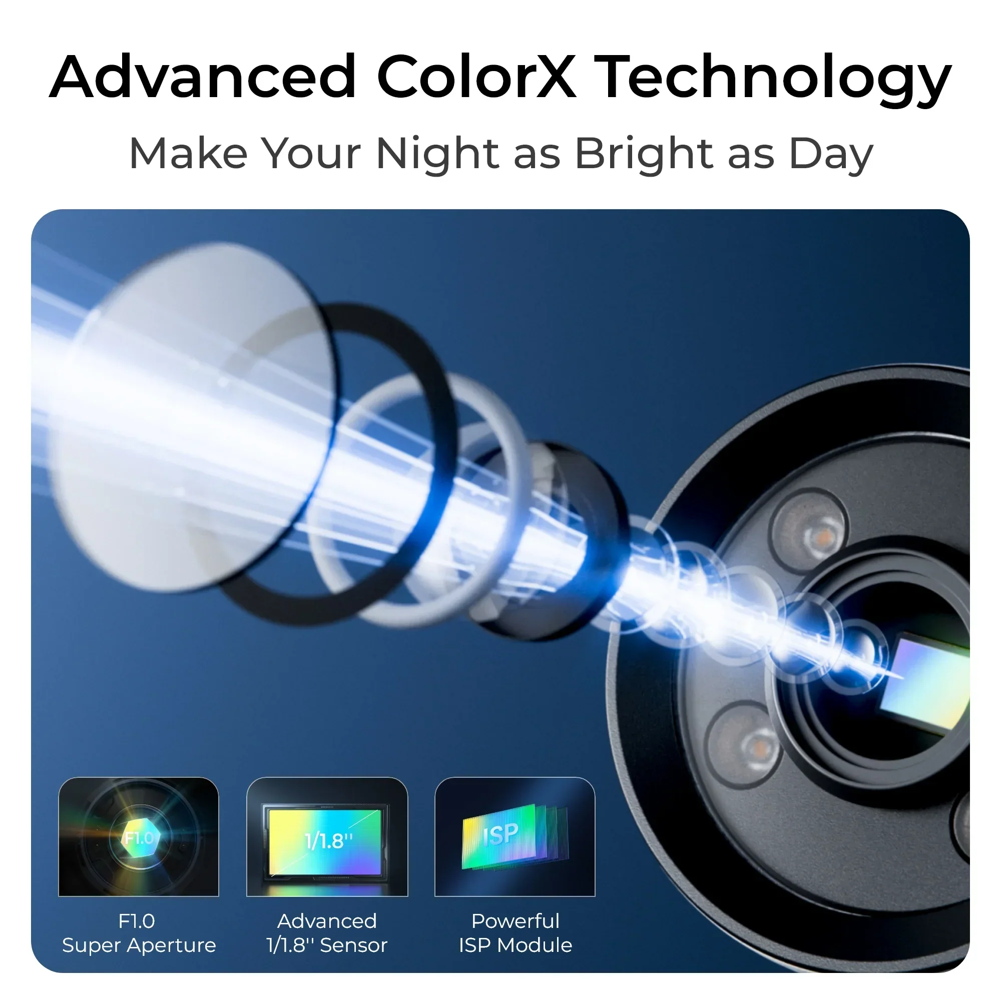 كاميرا Reolink ColorX Series CX810: كاميرا خارجية بدقة 8 ميجابكسل، رؤية ليلية بألوان حقيقية، تقنية PoE، إضاءة دافئة قابلة للتعديل حتى 3000 كلفن الصورة 3