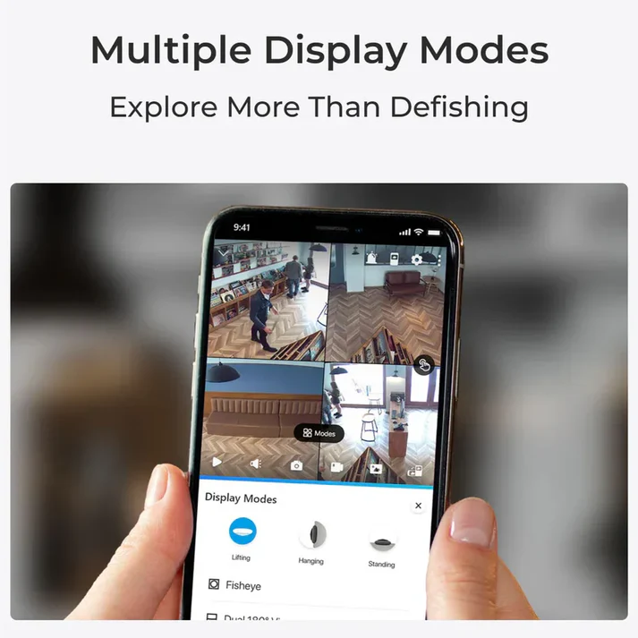 كاميرا المراقبة الداخلية بانورامية بزاوية 360 درجة من سلسلة Reolink Fisheye FE PW الصورة 3